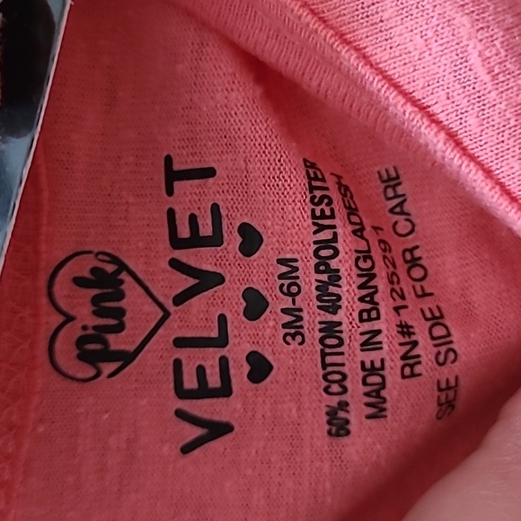 NEW Pink Velvet 3 piece set, Pink & Orange, 3M-6M - Picture 8 of 8